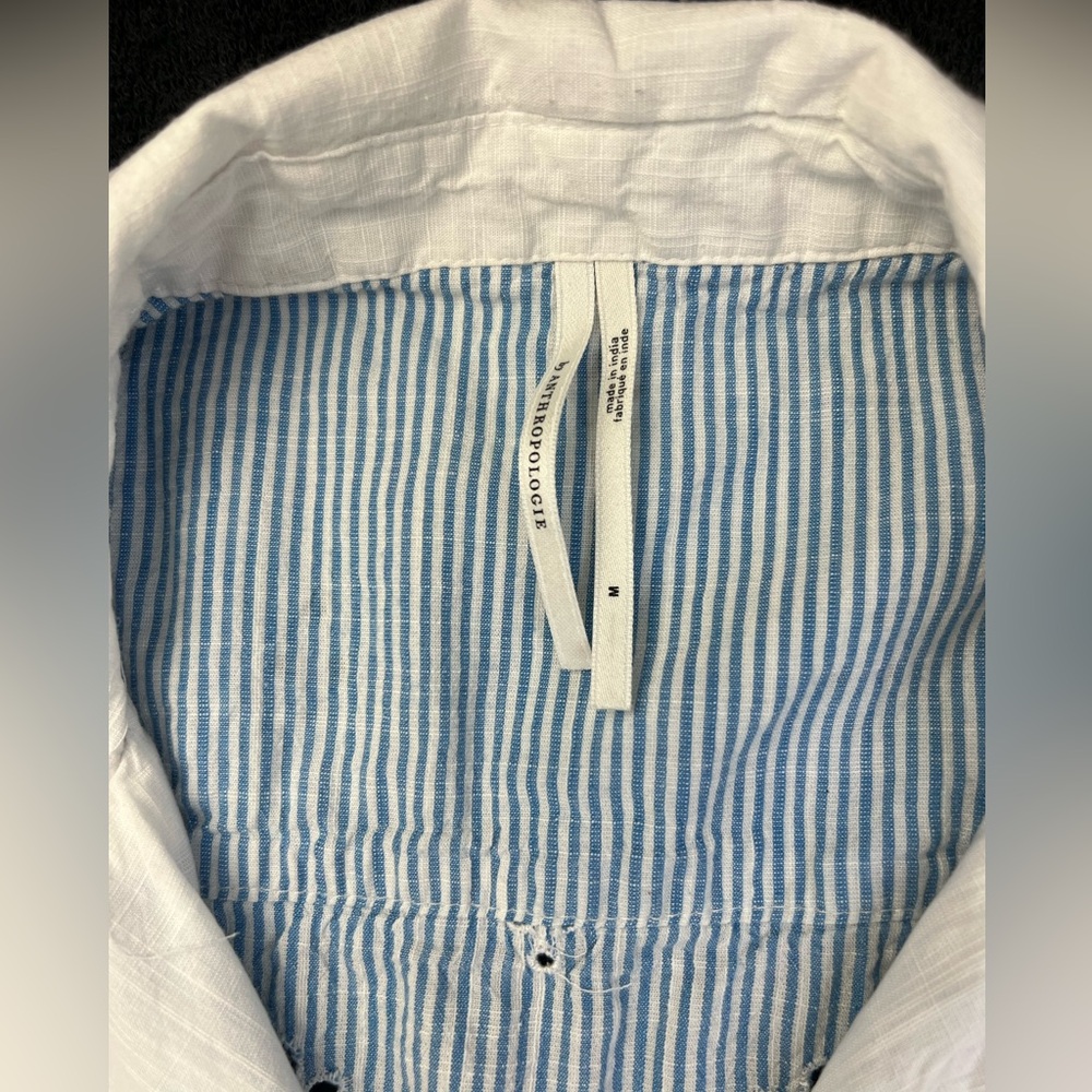By ANTHROPOLOGIE Bijou 2 Pc Striped Eyelet Pajama Short Set - M - Picture 5 of 10